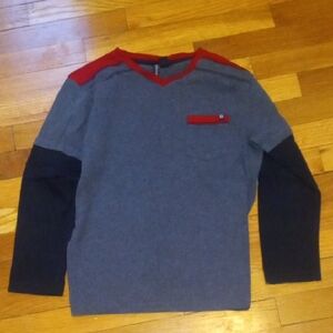 Gray and Red Long Sleeve Shirt boys medium